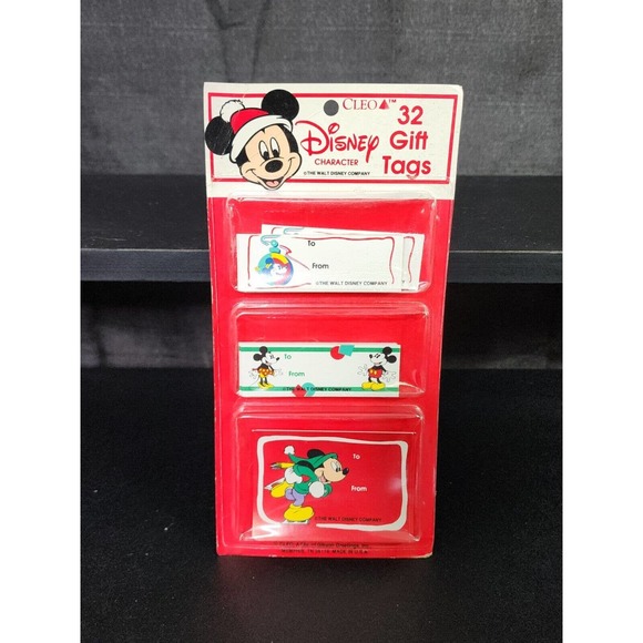 Disney Handbags - Vintage Walt Disney Christmas Gift Tags Mickey Minnie by Cleo New Sealed 1980s